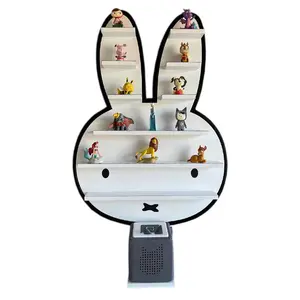 White Bunny Wooden Toniebox Display Shelf Anime Figure Storage Rack Shelving For Tonies