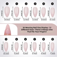 288 Pièces Formes à ongles carrées en acrylique transparent, couvrance totale, pour construction rapide, double forme, longueur courte