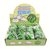 Balles anti-stress en TPR souple de 6 cm en forme de pastèque, jouets sensoriels anti-anxiété à presser pour enfants et adultes, solides, sans liquide ni gel