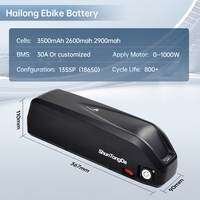 Batterie Lithium pour Vélo Électrique Hailong 36V, Prix de Gros, pour Tube Diagonal, Capacités 13Ah, 15Ah, 16Ah, 17.5Ah, 18Ah, 21Ah