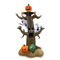 Décoration d'extérieur transfrontalière pour Halloween : Citrouille gonflable, fantôme blanc, crâne, arbre, modèle gonflable lumineux à LED