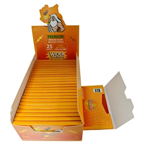 Papiers à rouler Zeus Premium Orange, 25 feuilles, cellulose naturelle, format plus large, 50 feuilles/carnet, 25 carnets/boîte, papiers orange - Product Image 4