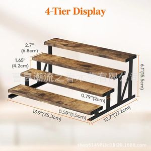 Iron and wood combination perfume display rack, multi-tiered <b>shelf</b>, kitchen spice rack, figurine storage rack - Product Image 4