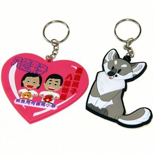 Custom Promotional Price Oem Odm Give Away Mini Soft Pvc Personalised Keyring Keychains with logo - Product Image 3