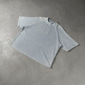 Camiseta Oversize de Manga Raglán con Tejido Waffle para Hombre, Estilo Vintage Desgastado, Streetwear, Algodón Pesado, Diseño con Salpicaduras de Pintura - Product Image 6