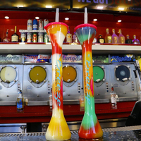 Verres Paille Géants 16oz/24oz/32oz en Plastique, Long Cou, Pour Boissons de Fête, Slushie et Daiquiri