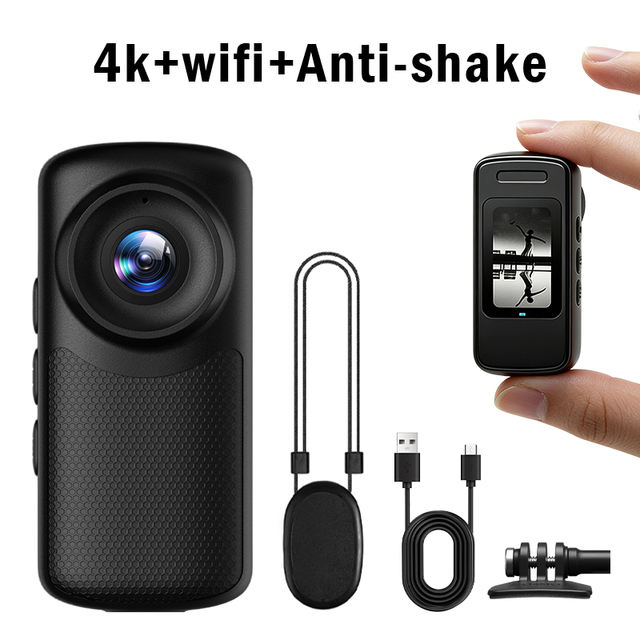 2026 New Mini Action Camera 4K Vlogging Camera Sports Digital Camera Wide Angle WiFi Vlog Camcorder