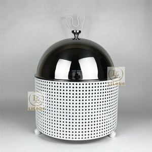 Nuevo Diseño, Recipiente para Calentar <span class=keywords><strong>Comida</strong></span> <span class=keywords><strong>de</strong></span> Acero Inoxidable <span class=keywords><strong>de</strong></span> 8L, Blanco/Negro, con Marco Perforado, para Buffet <span class=keywords><strong>de</strong></span> Hotel, Bodas y Catering - Product Image 1