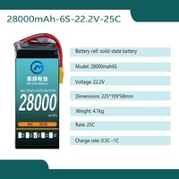 Batterie professionnelle 28000mah 6s 25c 22.2v Lipo grande charge multi-rotor Drone batterie intelligente avec prise AS150U