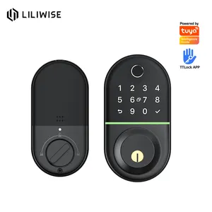 Liliwise-Cerradura inteligente para puerta, cerrojo con huella dactilar controlada por Wifi, con estándar americano