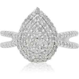 แหวนเพชรทรงลูกแพร์ธรรมชาติสีขาว 0.63 กะรัต เงินแท้ 925 จาก Jewelspaark สำหรับผู้หญิง สวมใส่ในโอกาสหมั้น - Product Image 1