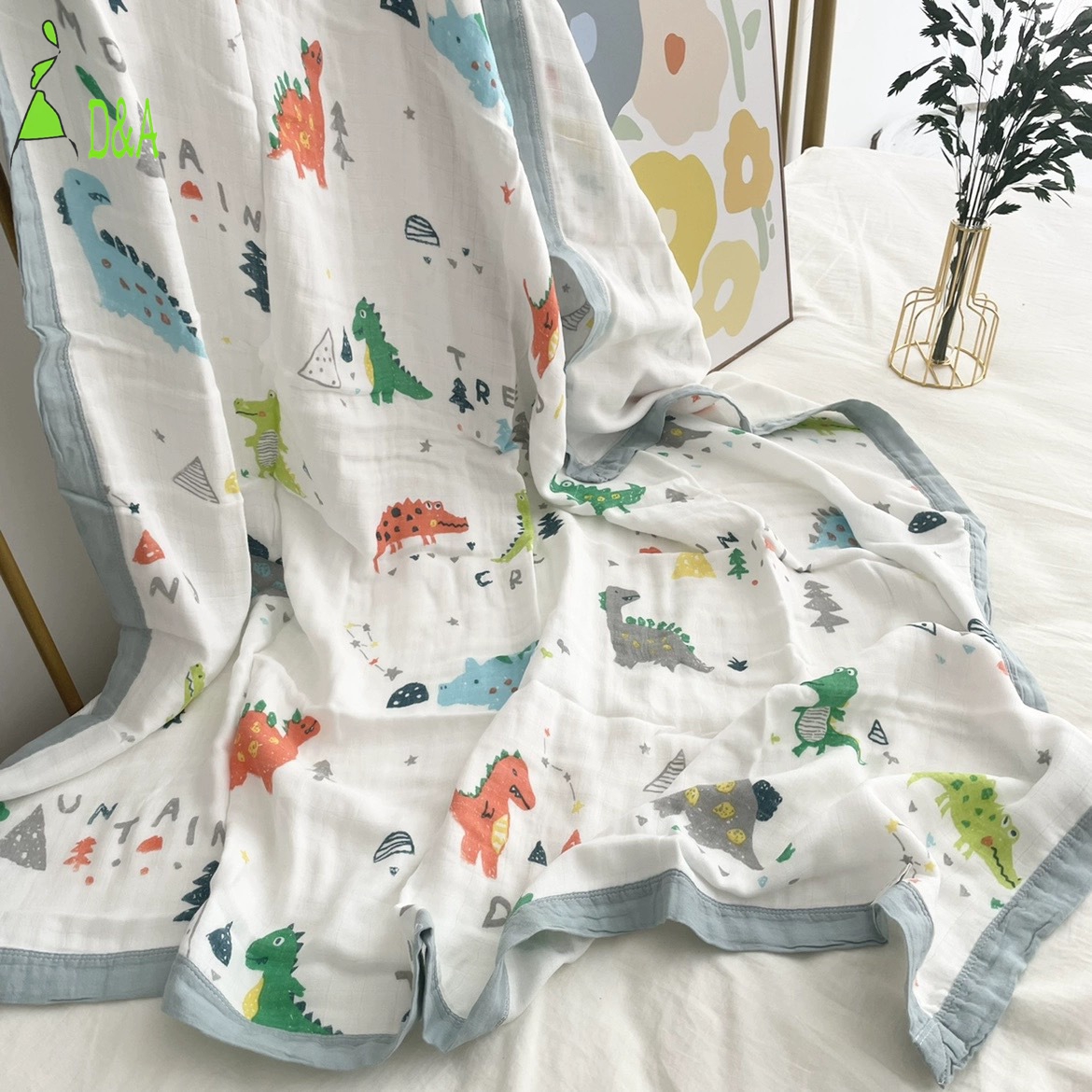 ORANGLES Hot Selling Double Bamboo Fiber Gauze Baby Blanket & Towel – Soft 100% Cotton Infant Fabric for Summer, Pajamas & Baby Essentials - angled perspective - Image 4 of 4 | excellent for daily use | New York | Free Shipping ORANGLES
