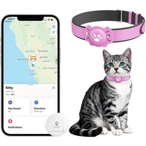 Rastreador GPS Inteligente para Gatos BONSO, Color Rosa, Batería Recargable, Resistente al Agua, Rastreo en Tiempo Real para Mascotas, iOS y Android - Product Image 1