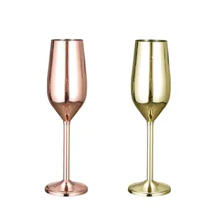 Wildeal批发304不锈钢香槟鸡尾酒玻璃金属创意酒吧夜间红酒酒杯