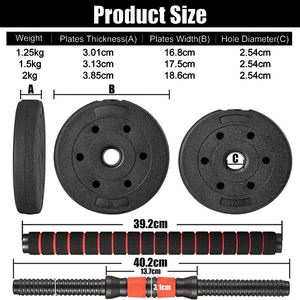 다목적 <span class=keywords><strong>40kg</strong></span> 조절 가능한 덤벨 세트 모든 피트니스 레벨을위한 블랙 웨이트 - Product Image 5