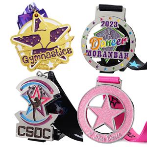 Médaille de Danse Personnalisée en Gros avec Logo, Médaille Sportive en Métal pour Course, Gymnastique, Patinage, Médaille Scintillante, Médaille d'Or - Product Image 2