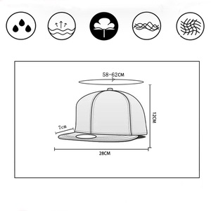 หมวกแก๊ปสีน้ำเงินกรมท่า 6 แผง แบบ Snapback ลายใบไม้ ปักลายแบบ Applique สำหรับทุกเพศ สไตล์สตรีท ปรับขนาดได้ ระบายอากาศได้ดี กันน้ำ ผ้าฝ้าย 100% - Product Image 6