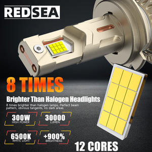 Redsea R32 30000LM de alta potencia 300W H7 bombilla de faro H4 lámpara Led cuatro luces Led de tubo de cobre para coche bombilla de faro Led 6000K - Product Image 3