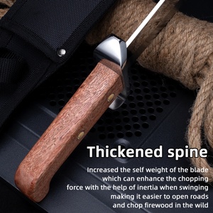 Cuchillo Bowie de Hoja Recta para Camping, Acero Inoxidable, Mango de Madera, 4mm de Grosor, Multiusos, OEM - Product Image 2