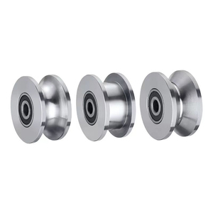 Tùy chỉnh thép không gỉ/Nhôm rãnh ròng rọc kín vòng bi, 20-200mm dia, cho các hệ thống băng tải - Product Image 2