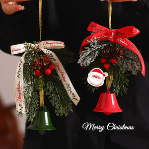 Christmas <b>bell</b> ornaments, Christmas decorations, door hangings, velvet bow ornaments, Christmas trees, pine cones, scene - Product Image 4