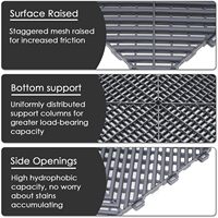 Dalles de garage emboîtables en PP imperméables, revêtement de sol modulaire en plastique, tapis de sol pour lavage de voitures, atelier extérieur