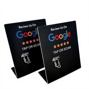 מעמד אקרילי מותאם אישית עם NFC לסקירת גוגל, שלט שולחני עם קוד QR לסקירה, לתצוגה במסעדות, מלונות, סיטונאי - Product Image 2