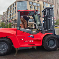 Chariot élévateur diesel Heli 10 tonnes avec cabine fermée et déplacement latéral, chariot élévateur contrepoids robuste Heli 7T 6T 5T 10T