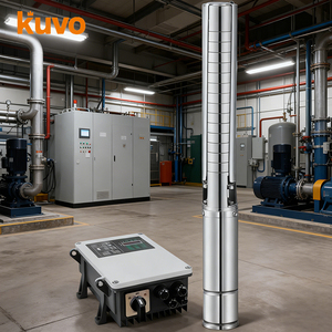 Bomba de Agua Solar KUVO de 2 HP, 200M de Altura, Acero Inoxidable, 4 Pulgadas, 1500W, Bomba Sumergible para Pozos Profundos - Product Image 1