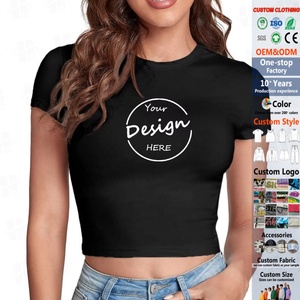Custom Baby Tee Cropped Ladies Screen Print Plain Summer Cotton Fitted Tee T Shirt <strong>Top</strong> Hip Hop Women White Tshirt <strong>Crop</strong> <strong>Top</strong> - Product Image 1