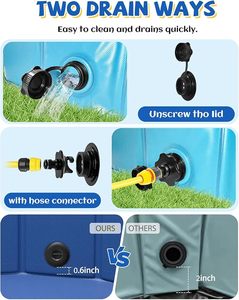 Nhà Máy Cung Cấp Trực Tiếp Có Thể Gập Lại Cứng PVC Hồ Bơi Đóng Mở Ngoài Trời Tắm Con Chó Hồ Bơi Nước Inflatable Vui Chơi Giải Trí Facilities - Product Image 6