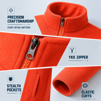 Veste thermique en polaire à col montant épais avec logo brodé personnalisé, pour homme, femme, unisexe, hiver, chaude, fermeture éclair, veste en polaire pour homme