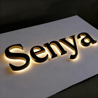 Enseigne personnalisée en forme de lettre rétro-éclairée 3D à DEL en acier inoxydable Signalisation murale avec logo pour les voitures et l'entreprise