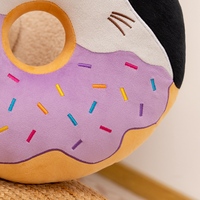Coussin en peluche en forme de donut kawaii de 42 cm, adorable pingouin, chat, mouton, ours, pour chaise, canapé