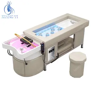 Modern Salon Shop Shampoo Washing Chair Salon Bed Water Circulation and Foot Washing Therapy Shampoo Bed with Steamer