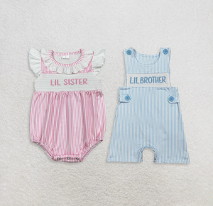 Combinaison smockée pour frères et sœurs, petite sœur, frère, bébé, enfant, tunique, pantalon court, robe longue jusqu'aux genoux - Product Image 3