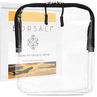 Pochette transparente à fermeture éclair, pochette de toilette transparente, approuvée par la TSA, étui de voyage en plastique, pochette cosmétique en PVC, étui transparent, sac