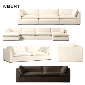 أثاث منزلي WBERT في شمال الولايات المتحدة غرفة المعيشة أريكة بذراع يمين-أثاث مخصص من الكتان للمقاعد العميقة - Product Image 5