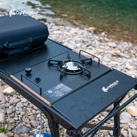 Table d'appoint de camping légère en aluminium, pliable et portable, avec pieds réglables