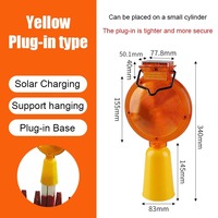 Feu de signalisation routière LED solaire autoportant en plastique haute durabilité, lampe à faisceau continu 300cdl, qualité réfléchissante pour la circulation