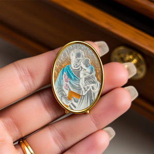 Figura Decorativa de San José y <span class=keywords><strong>Jesús</strong></span> en Acero Inoxidable, Hecha a Mano, Personalizable, Artesanal, Espiritual, Religiosa para el Hogar - Product Image 5