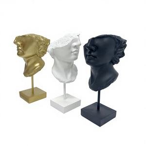 Sculpture en résine de visage brisé artistique, imitation plâtre, 3 couleurs, figure grecque/tête de David, cadeau d'affaires, ornement de bureau, artisanat - Product Image 1