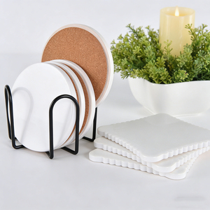 Highly Absorbent Ceramic <b>Coaster</b> <b>Set</b> Custom Logo Blank Sublimation Mats for Cups Mugs Non-Slip Drink <b>Coasters</b> - Product Image 4