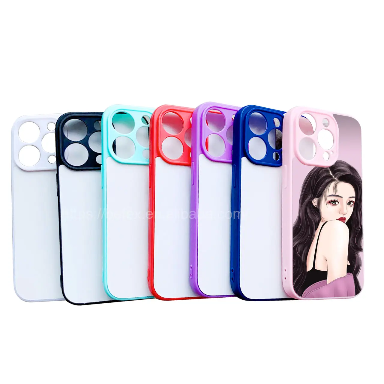 Anti Slid Plastic TPU Metal 2 in 1 Blank 2D Sublimation Phone Case for iphone 11 XS MAX 7Plus XR 12pro max 13mini