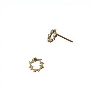 Pendientes de Oro de 9K con Mini Moissanita Certificada IGI, Estilo Coreano de Moda 2025, Venta al Por Mayor para Adolescentes KJ431 - Product Image 1