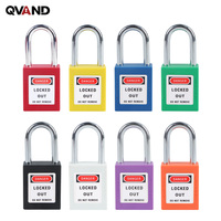 QVAND M-G38 Cadenas de sécurité industriel en acier 38 mm avec anse en nylon PA66, clé maîtresse, pour équipement de plomberie, LOTO
