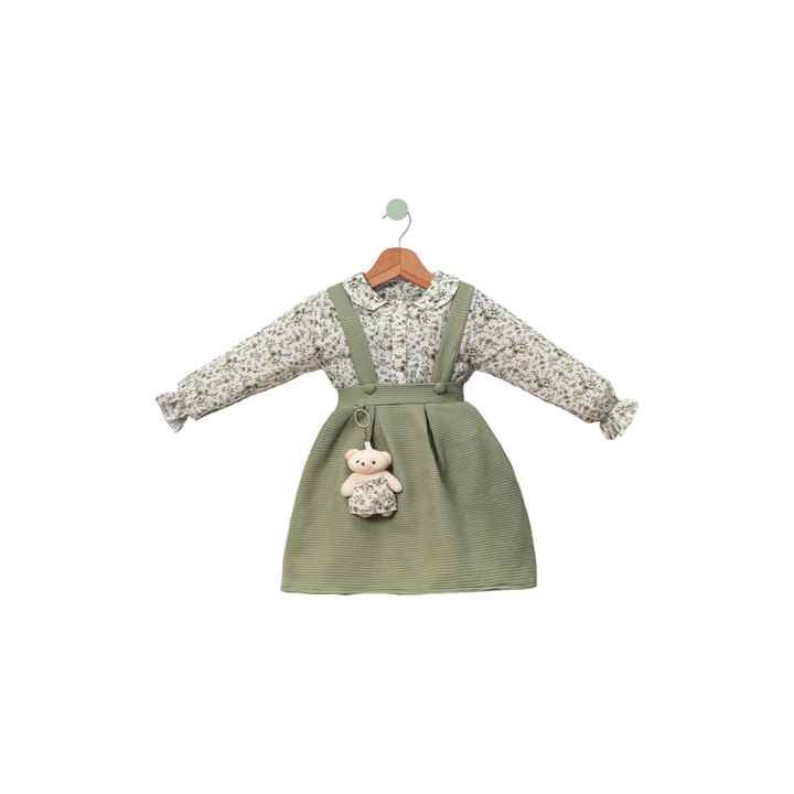 STRAW DRESS WITH Teddy Bear