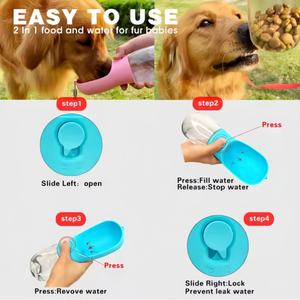 थोक उच्च गुणवत्ता वाले पालतू भोजन कंटेनर के साथ 1 कुत्ते बिल्ली पानी की बोतल में खाद्य कंटेनर के साथ - Product Image 2