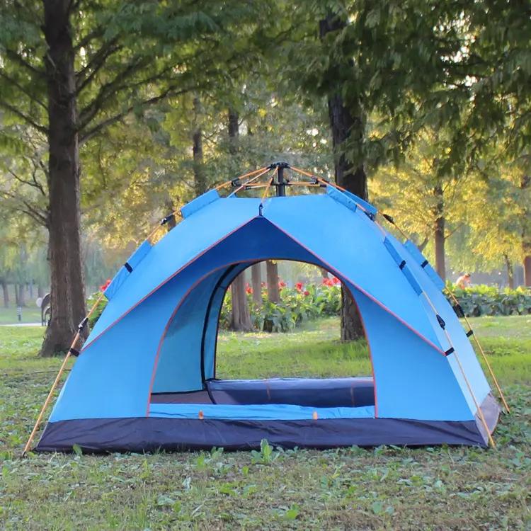 Tenda de acampamento de alta qualidade, fácil conjunto para viagem ao ar livre, barraca de caminhada com bolsa de armazenamento portátil