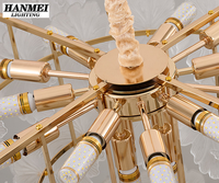 Lustre en verre à pétales moderne et luxueux, luminaire suspendu romantique pour salon et restaurant